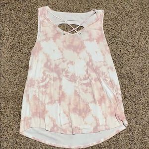 Cute tie dye pink tank top